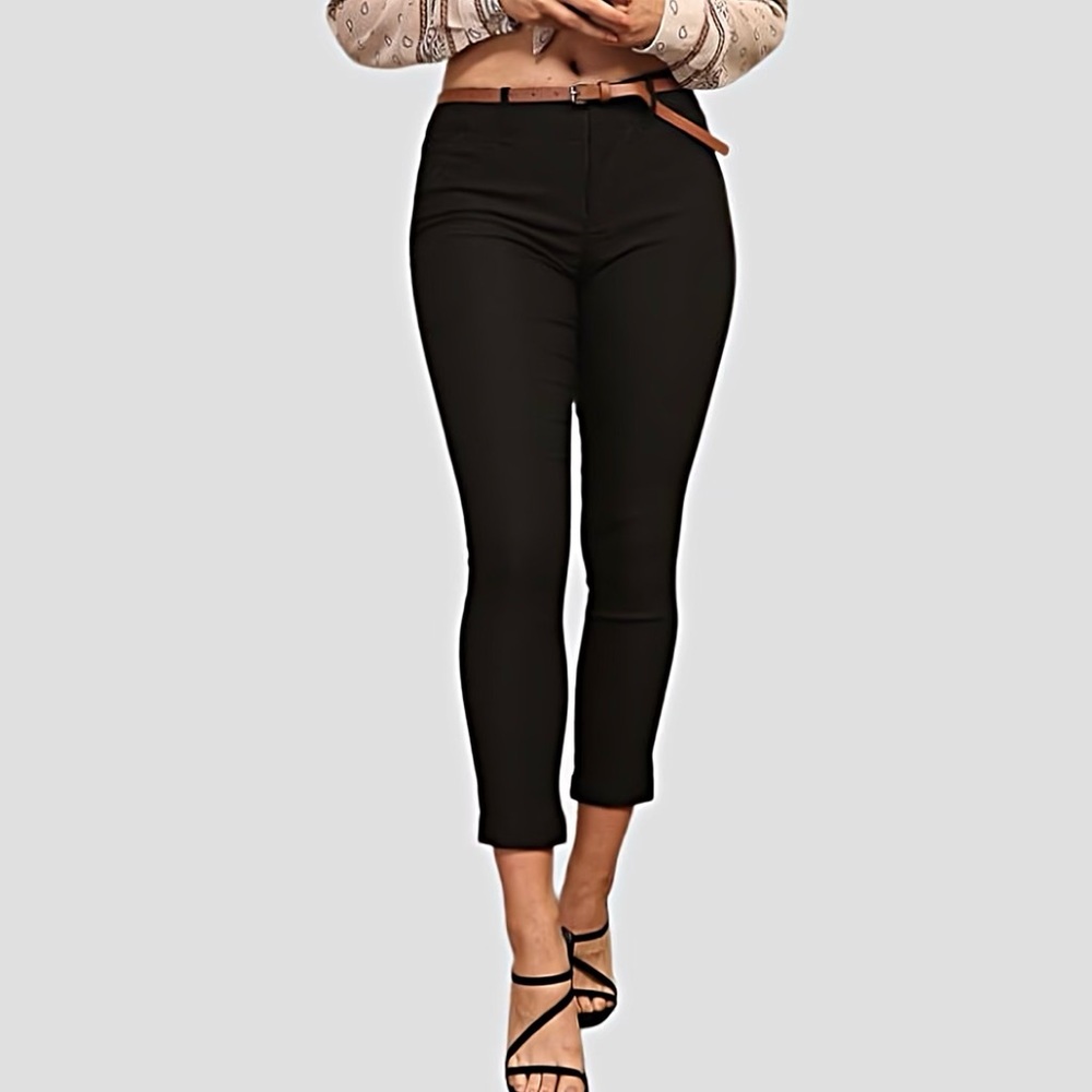 High Waisted Ankle Pant - Black